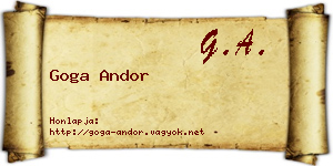 Goga Andor névjegykártya